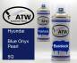Preview: Hyundai, Blue Onyx Pearl, 5Q: 400ml Sprühdose + 400ml Klarlack - Set, von ATW Autoteile West.